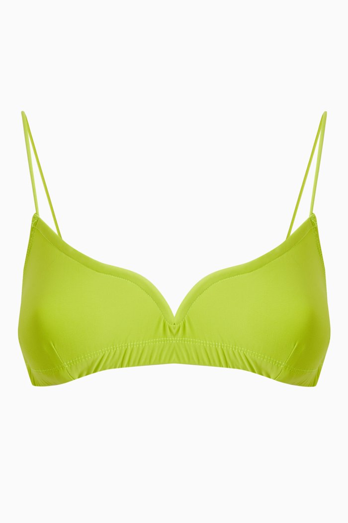 

Caro Bikini Top in Recycled Nylon, Green