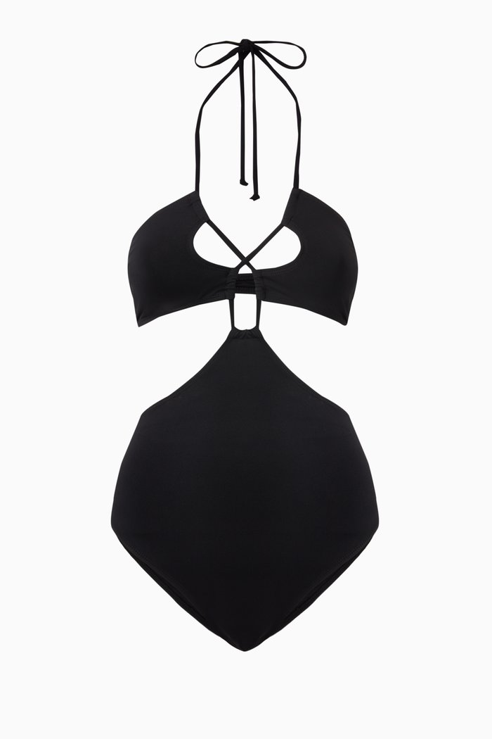 

Paula One-piece Swimsuit in Stretch Nylon, Black