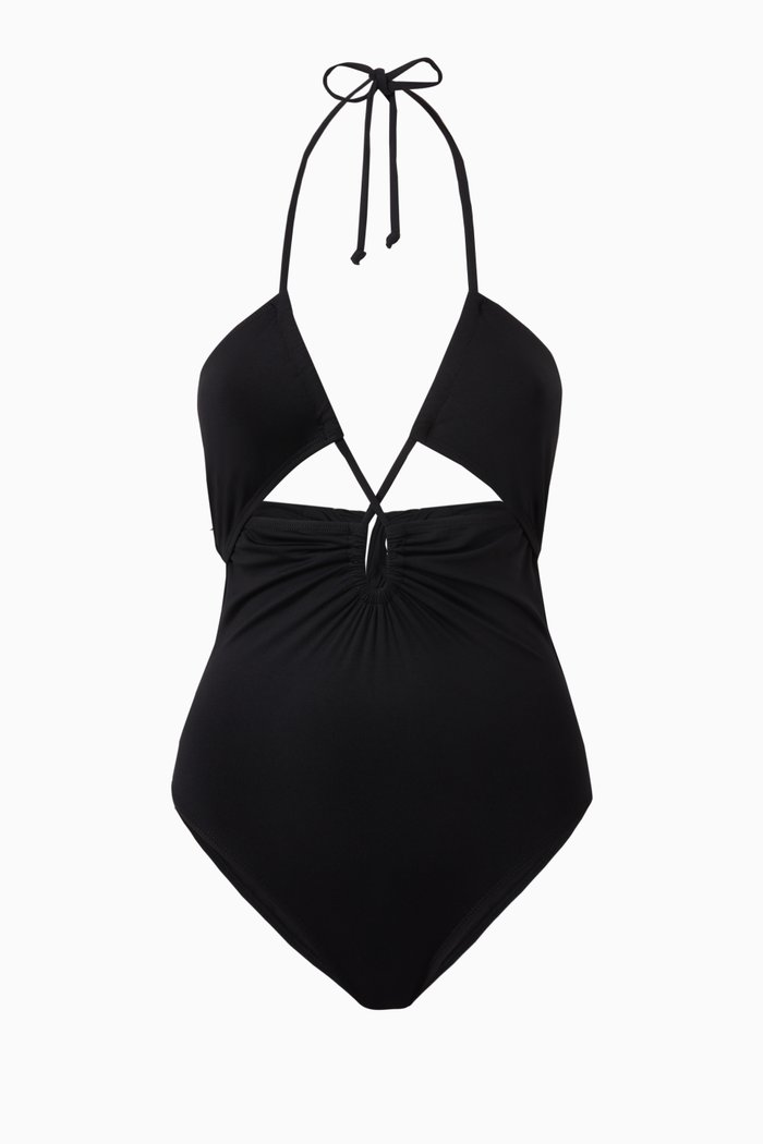 

Yasmine One-piece Swimsuit in Stretch Nylon, Black