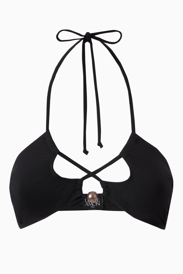 

Paula Bikini Top in Stretch Nylon, Black