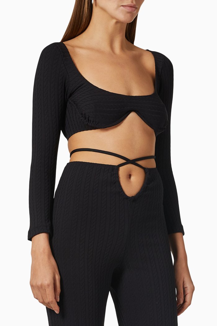

Luna Top in Stretch Knit, Black
