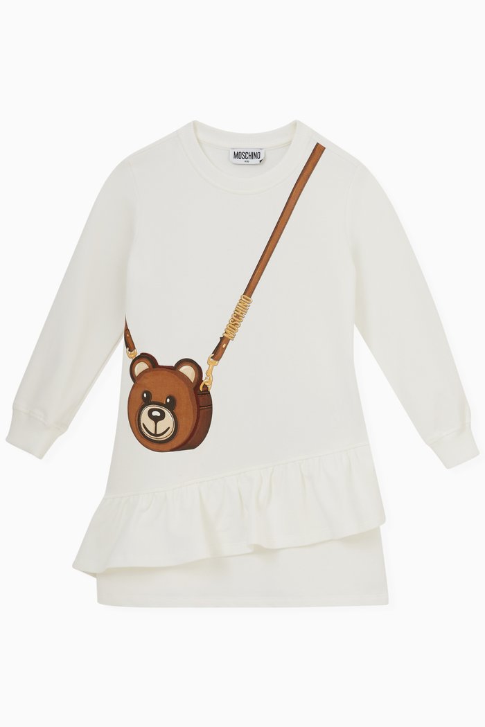 

Teddy Crossbody Print Dress in Jersey, White