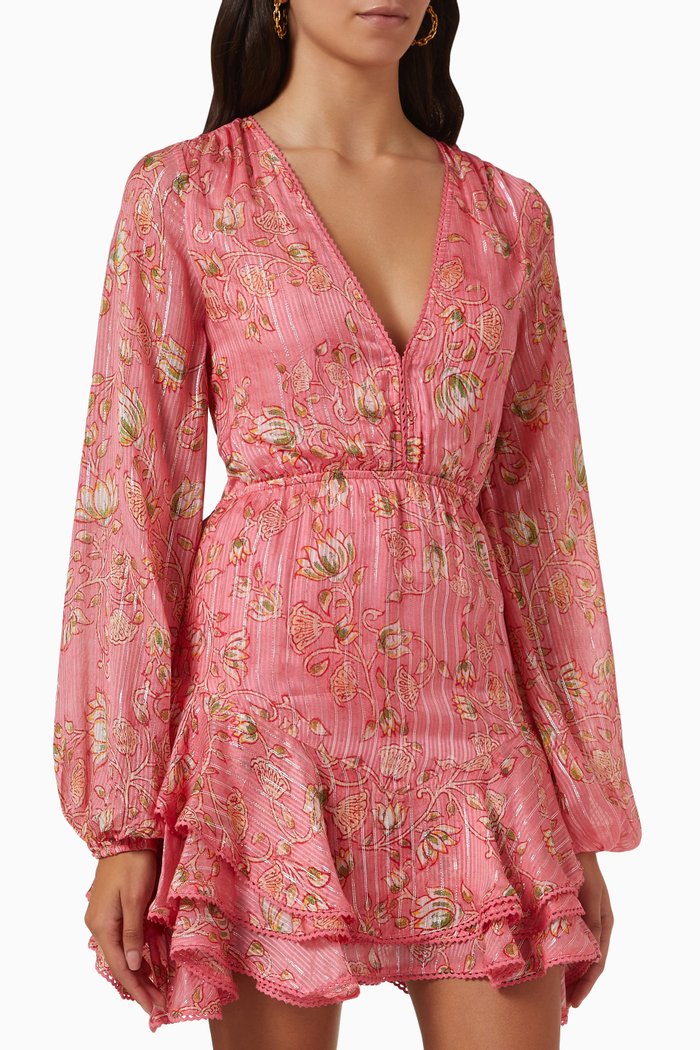 

Floral Print Mini Dress, Pink