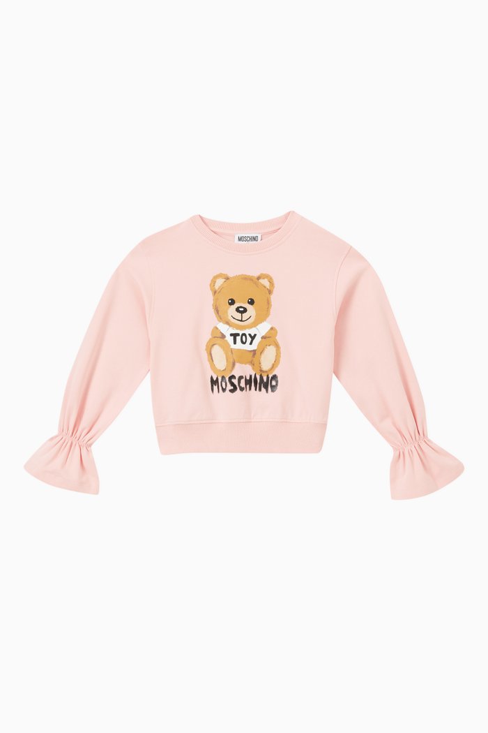 

Logo Teddy Sweatshirt in Cotton, Pink