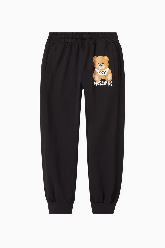 

Teddy Print Sweatpants in Cotton, Black