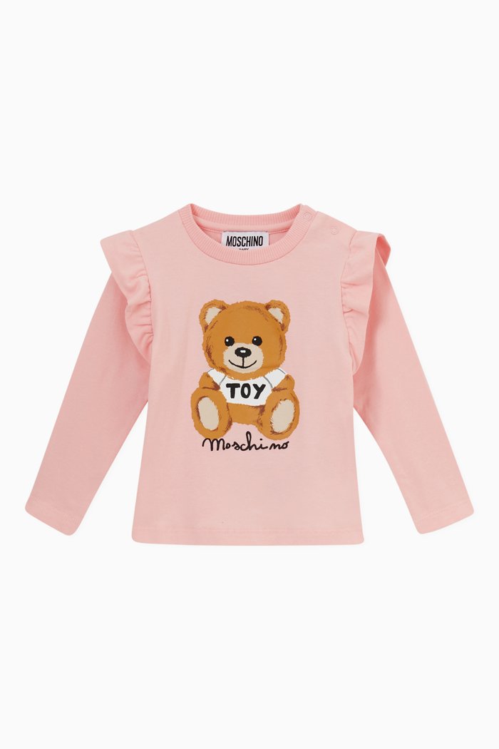 

Teddy Bear Print T-Shirt in Jersey, Pink