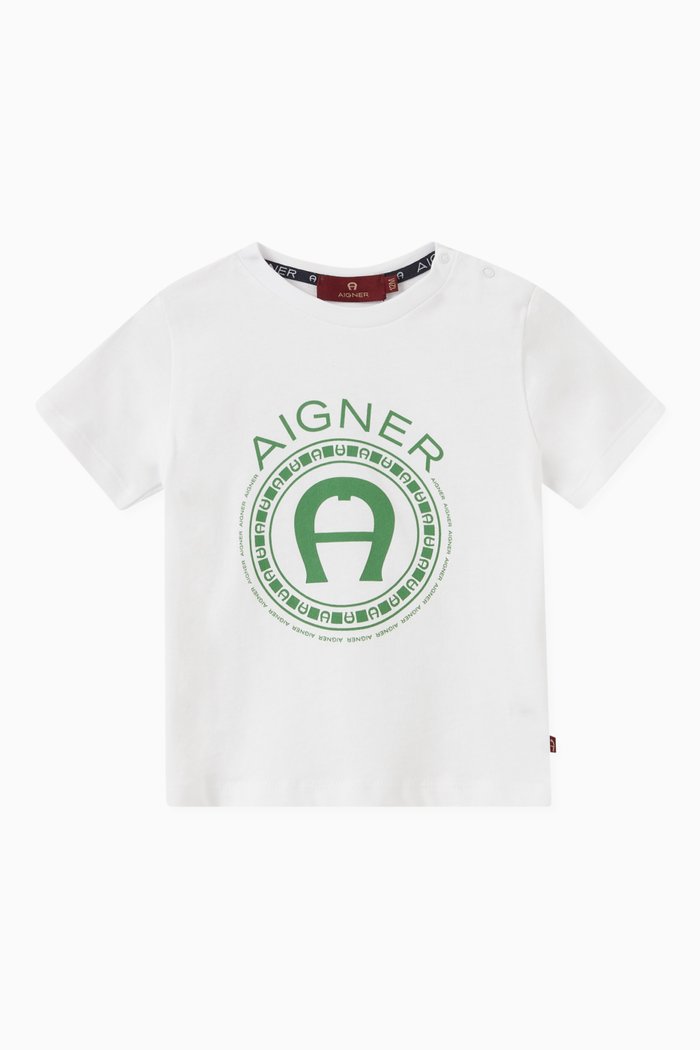 

Logo Print T-shirt in Cotton Jersey, Green