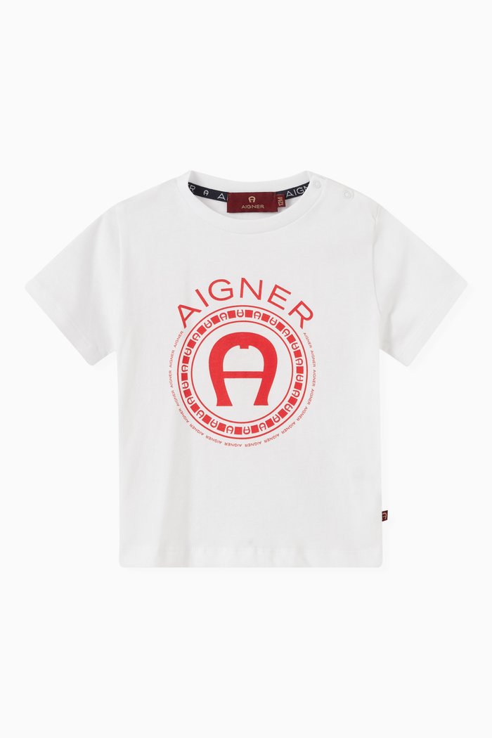

Logo Print T-shirt in Cotton Jersey, Red