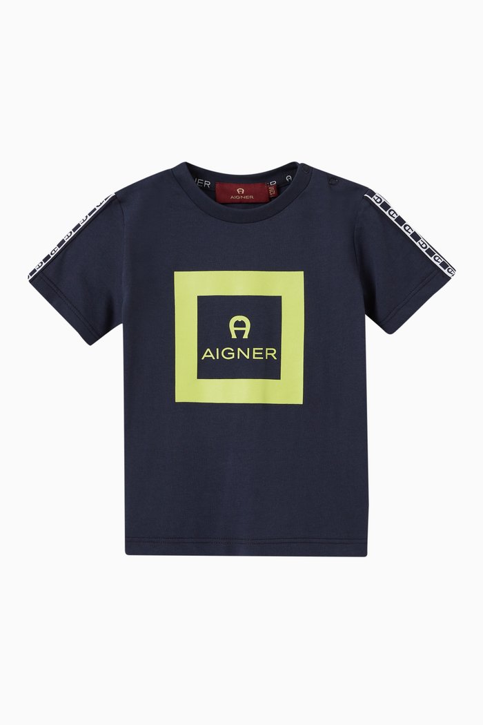 

Logo Print T-shirt in Cotton Jersey, Blue