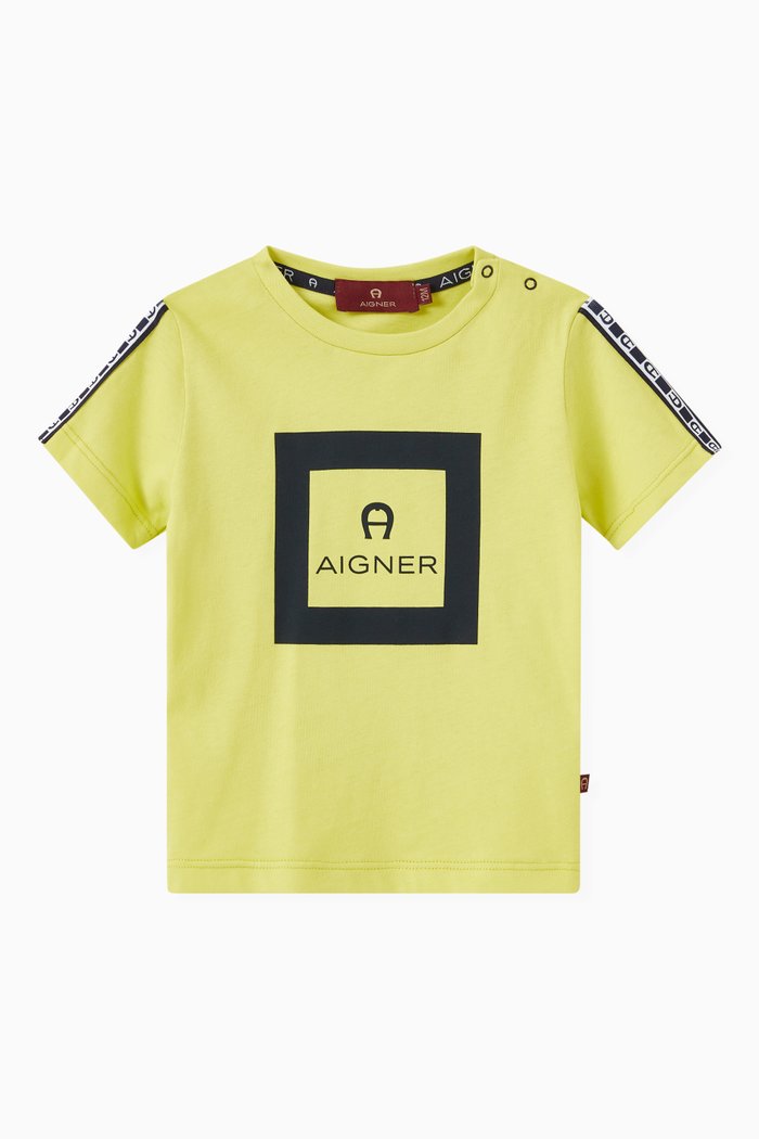 

Logo Print T-shirt in Cotton Jersey, Yellow