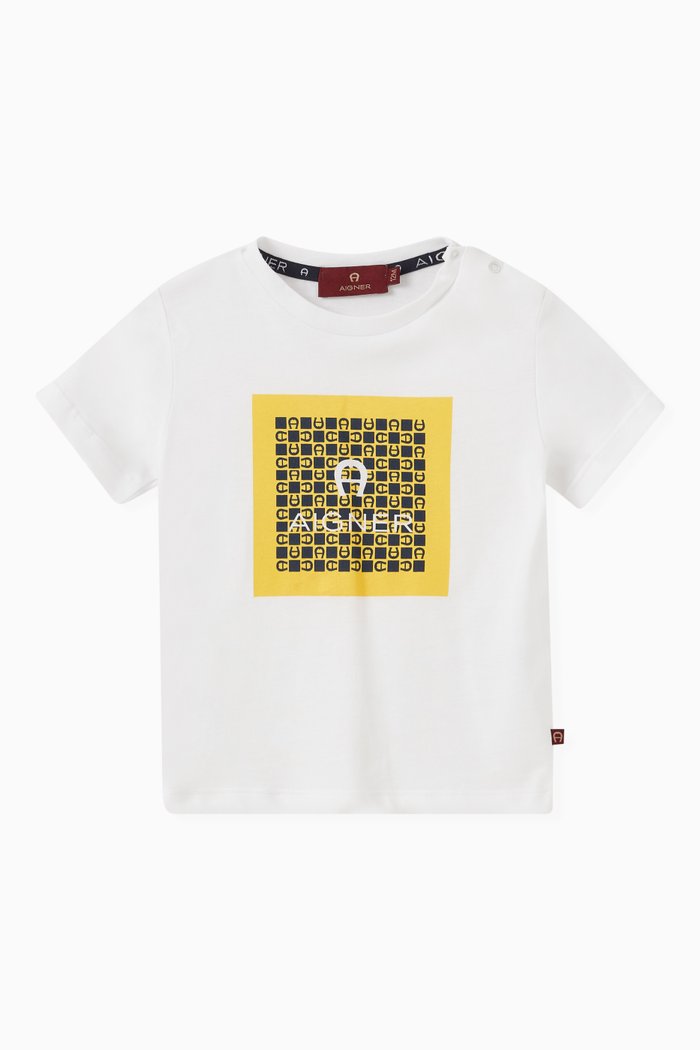

Logo Square Patch T-shirt in Cotton Jersey, Yellow