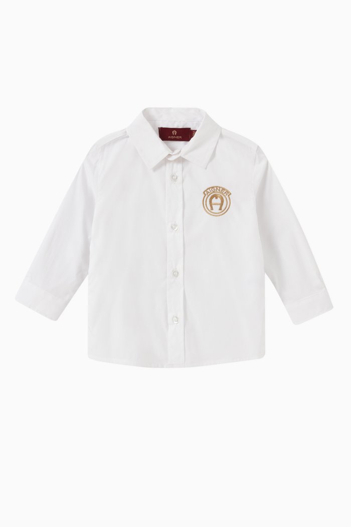 

Logo Shirt in Poplin, White
