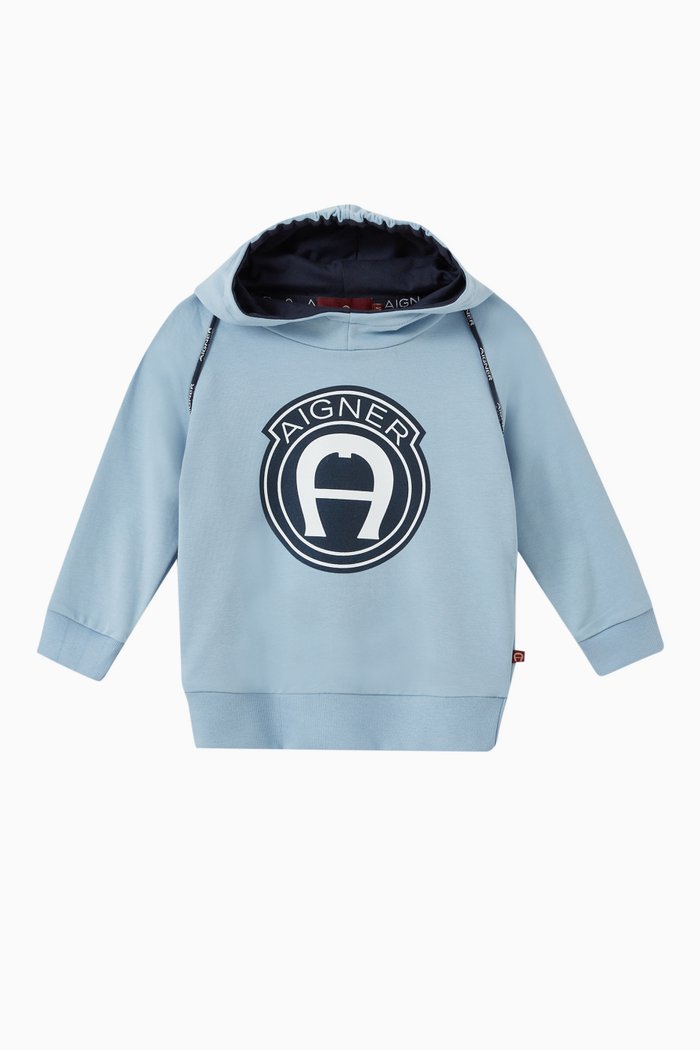 

Logo Hoodie in Cotton, Blue