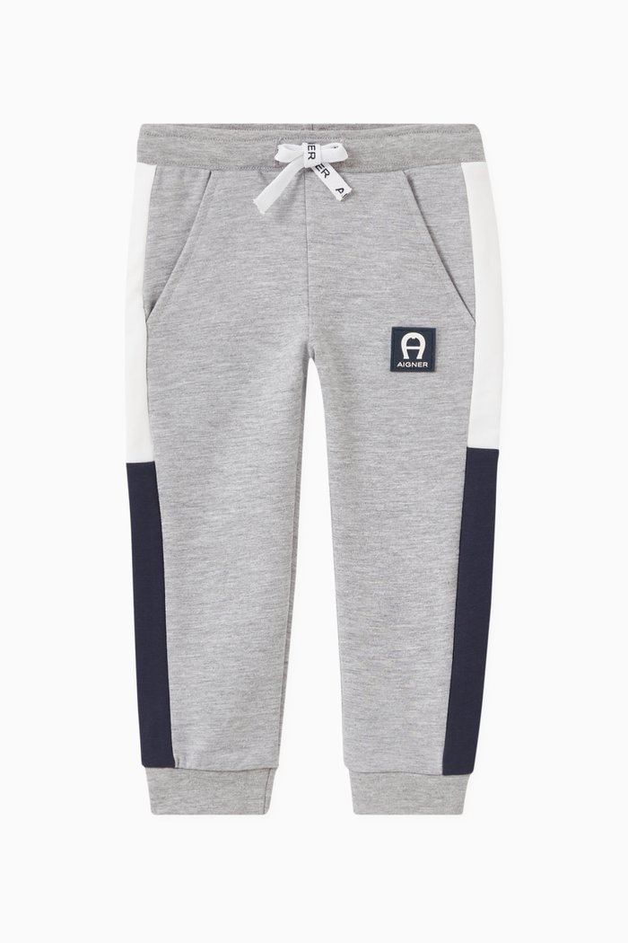 

Logo Contrast Stripe Sweatpants in Cotton, Grey