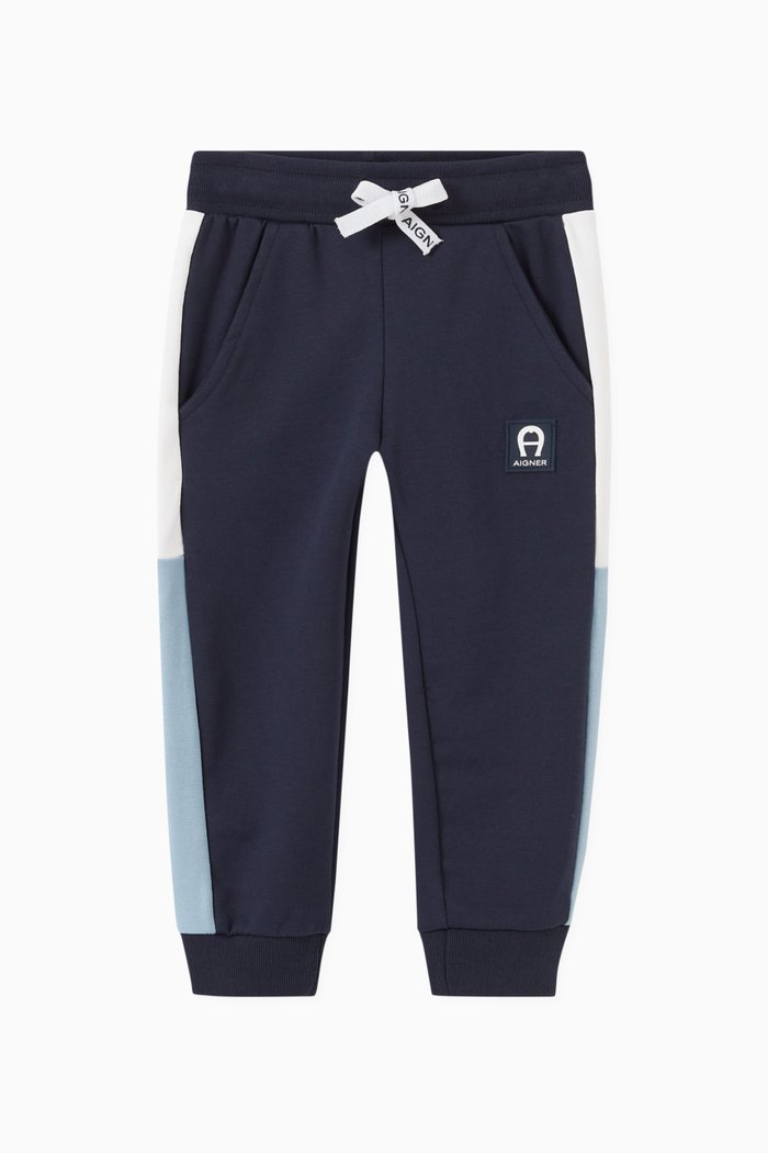 

Logo Contrast Stripe Sweatpants in Cotton, Blue