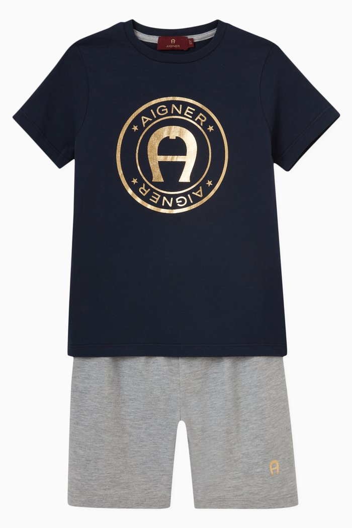 

Logo T-shirt & Shorts Set, Blue