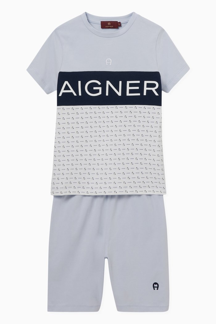Logo T-shirt & Shorts Set, Blue