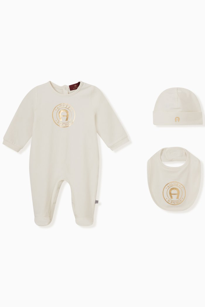 

Logo Overalls Set in Cotton, White