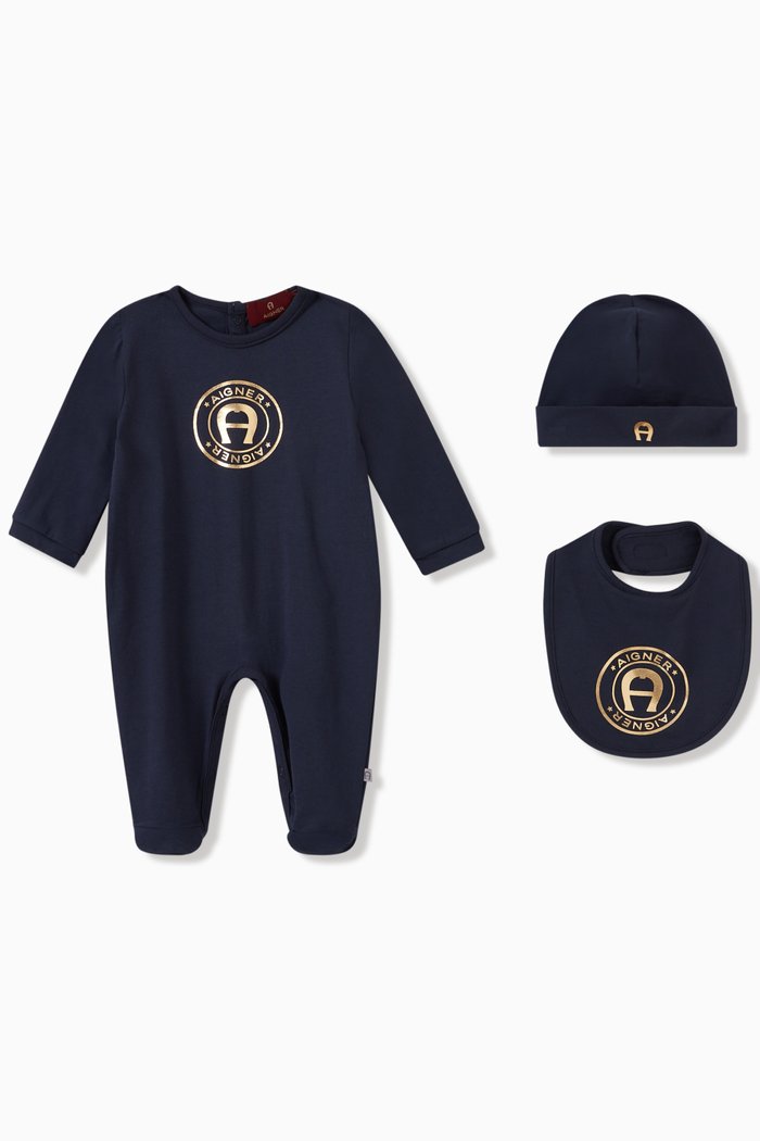 

Logo Overalls Set in Cotton, Blue