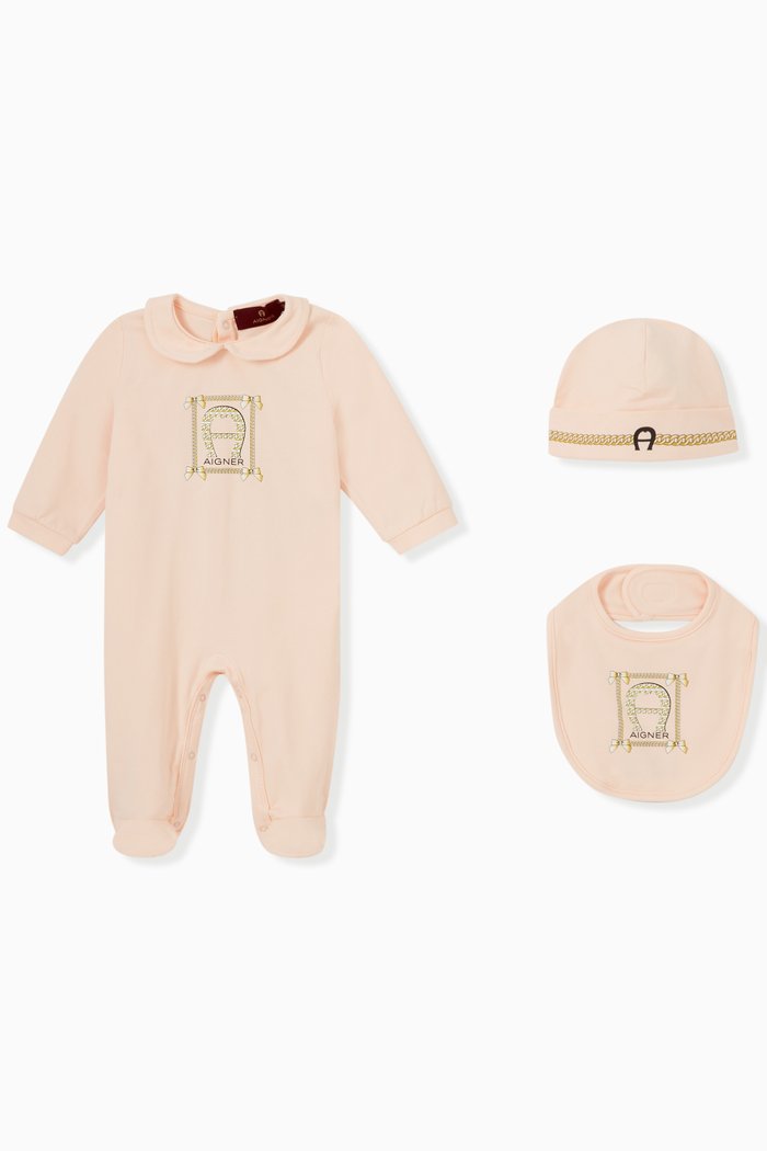 

Logo Overalls Set in Cotton, Pink