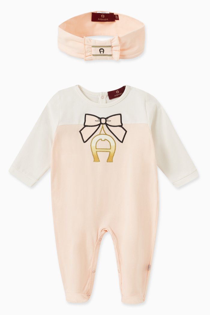 

Logo Bodysuit & Headband Set, Pink