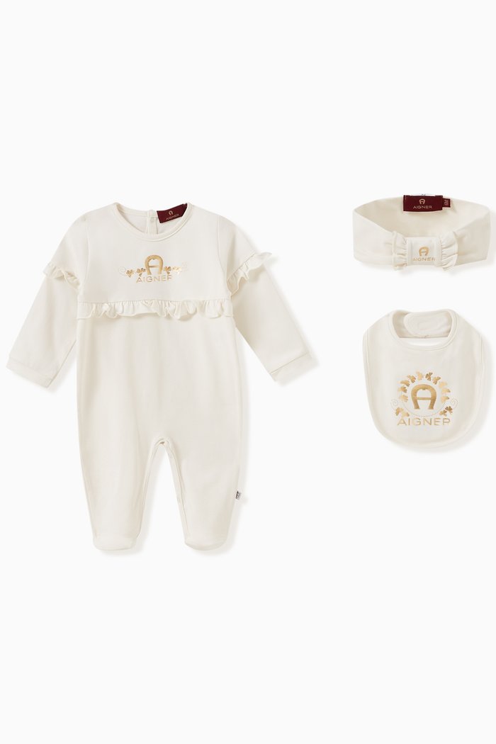 

Logo Overalls Set in Cotton, White