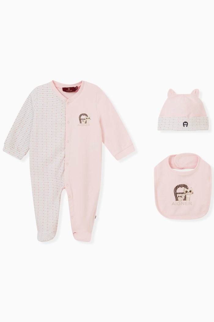 

Logo Print Set in Cotton, Pink