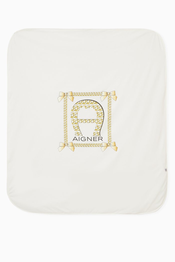 

Logo Baby Blanket in Cotton, White