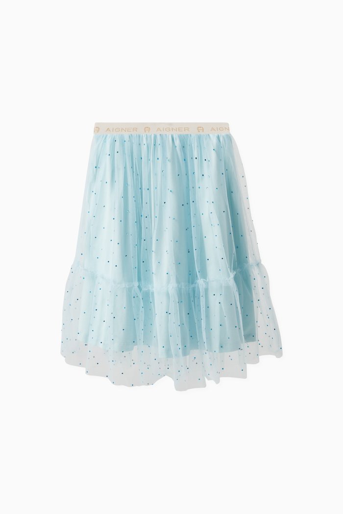 

Polka Dot Tulle Skirt, Blue