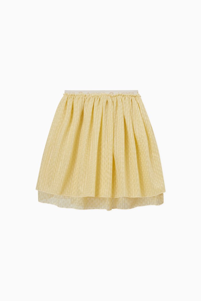 Glittered Tulle Skirt, White