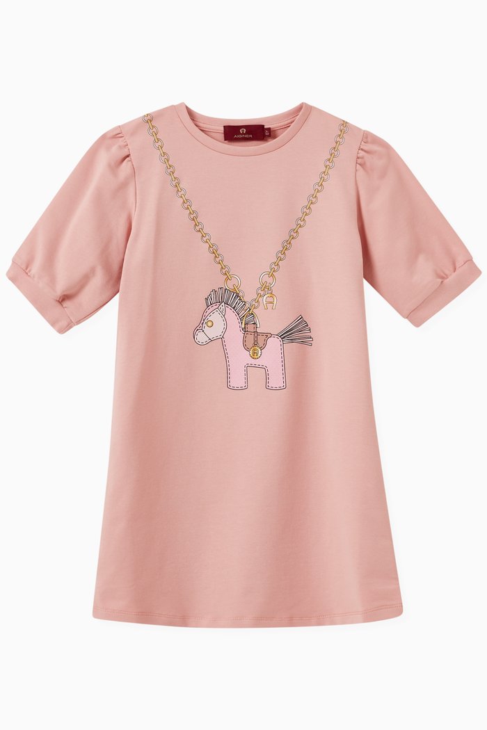 Pony Dress in Cotton, Pink