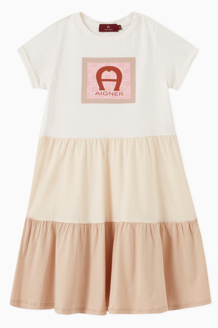 

Colour-block Logo T-shirt Dress in Cotton Jersey, Grey
