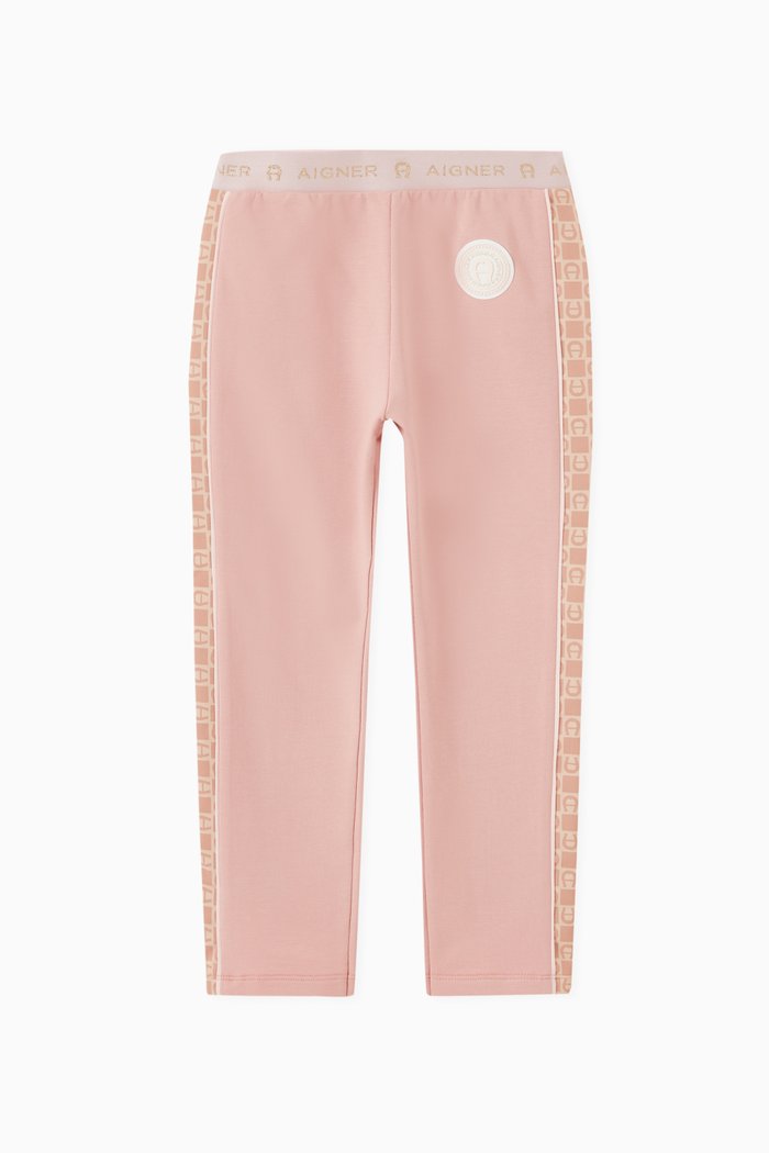 

Logo Leggings in Stretchy Cotton, Pink