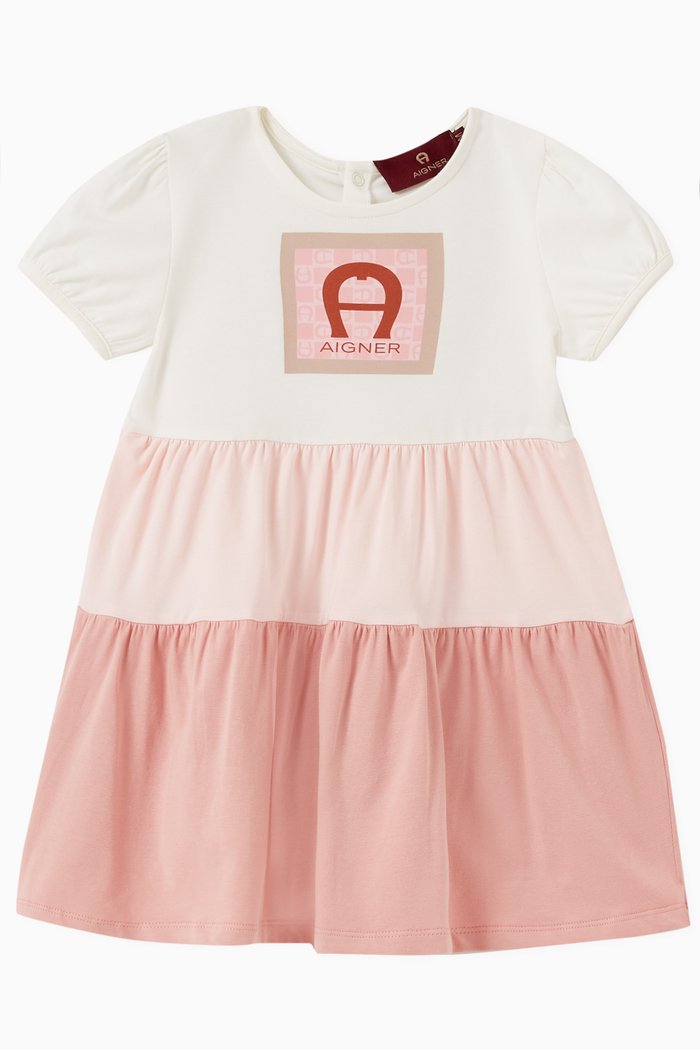 

Colour-block Logo T-shirt Dress in Cotton Jersey, Pink