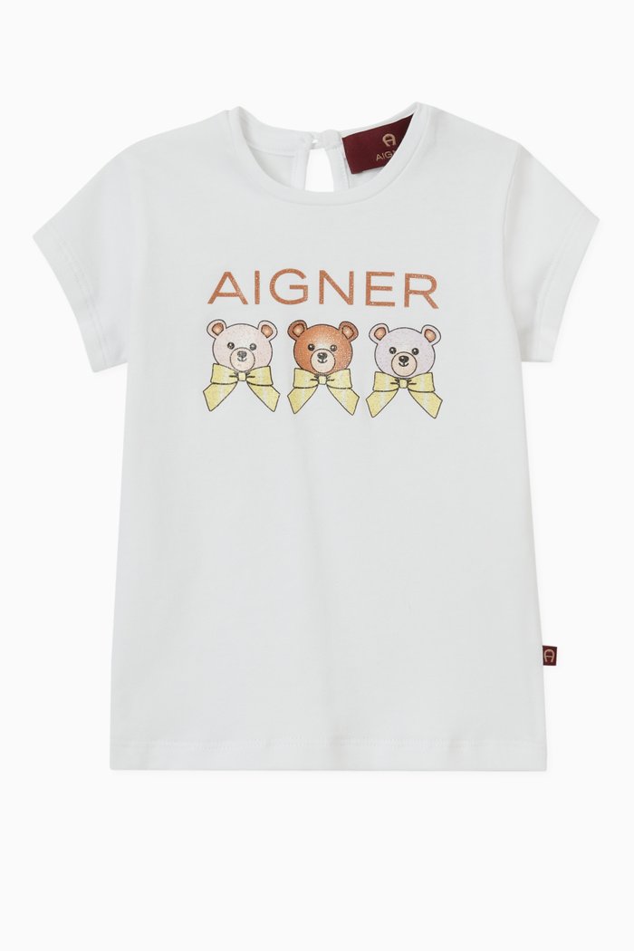 

Teddy Logo Print T-shirt, White