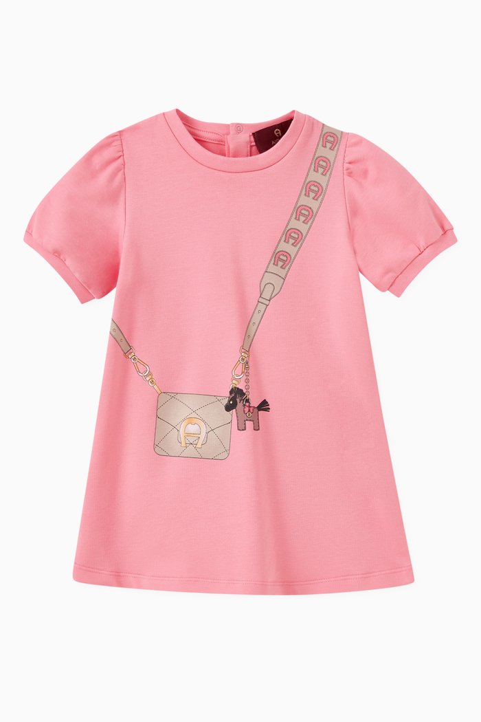 

Crossbody Graphic Print Dress, Pink