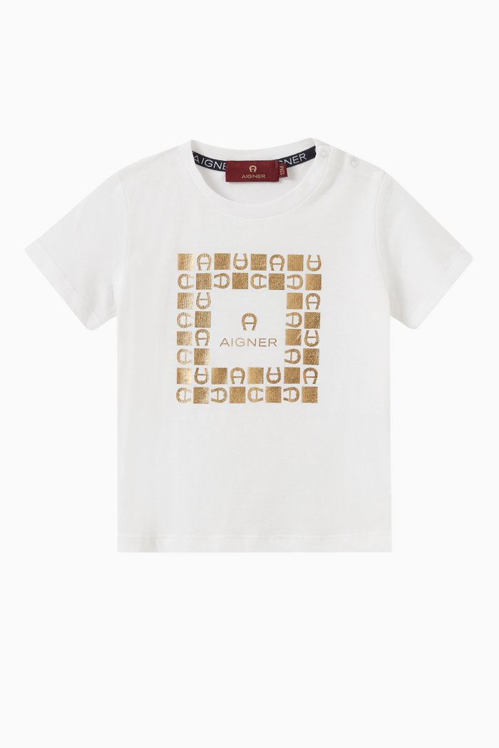 

Metallic Logo T-shirt in Cotton, White