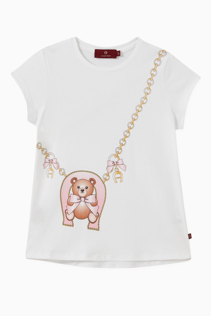 

Teddy Bag Print T-shirt in Cotton, White