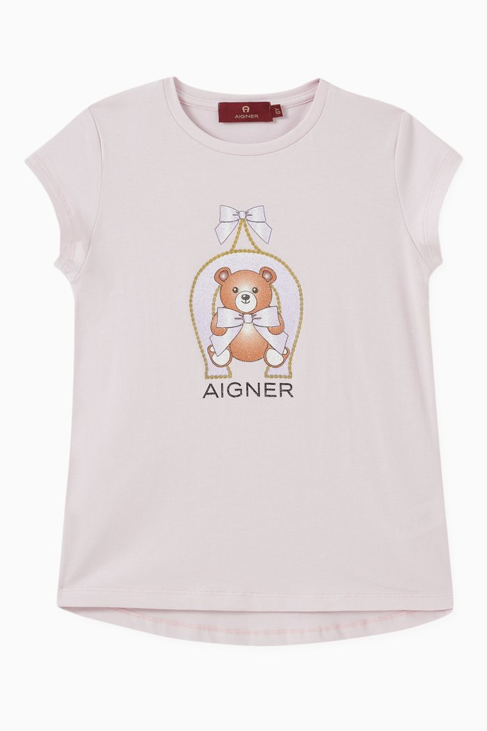 

Teddy Logo Illustration T-shirt in Cotton, Purple