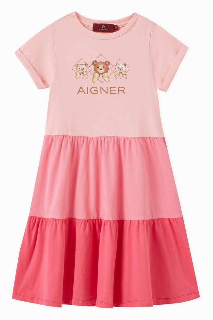 

Teddies Gradient Dress in Cotton, Pink