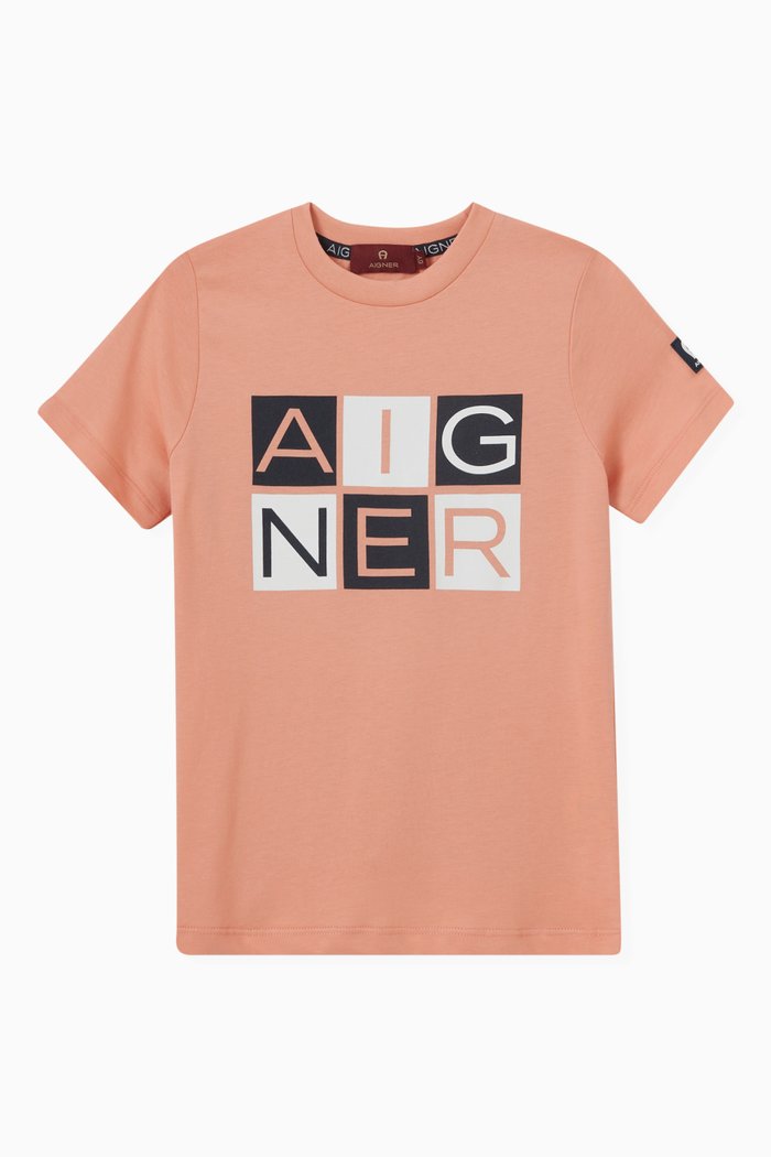 

Block Logo Print T-shirt in Cotton, Pink