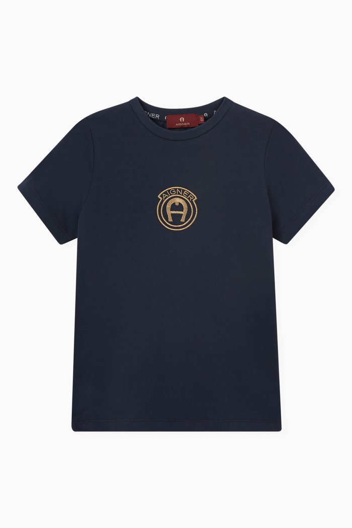 

Mini Circle Logo Patch T-shirt in Cotton, Blue