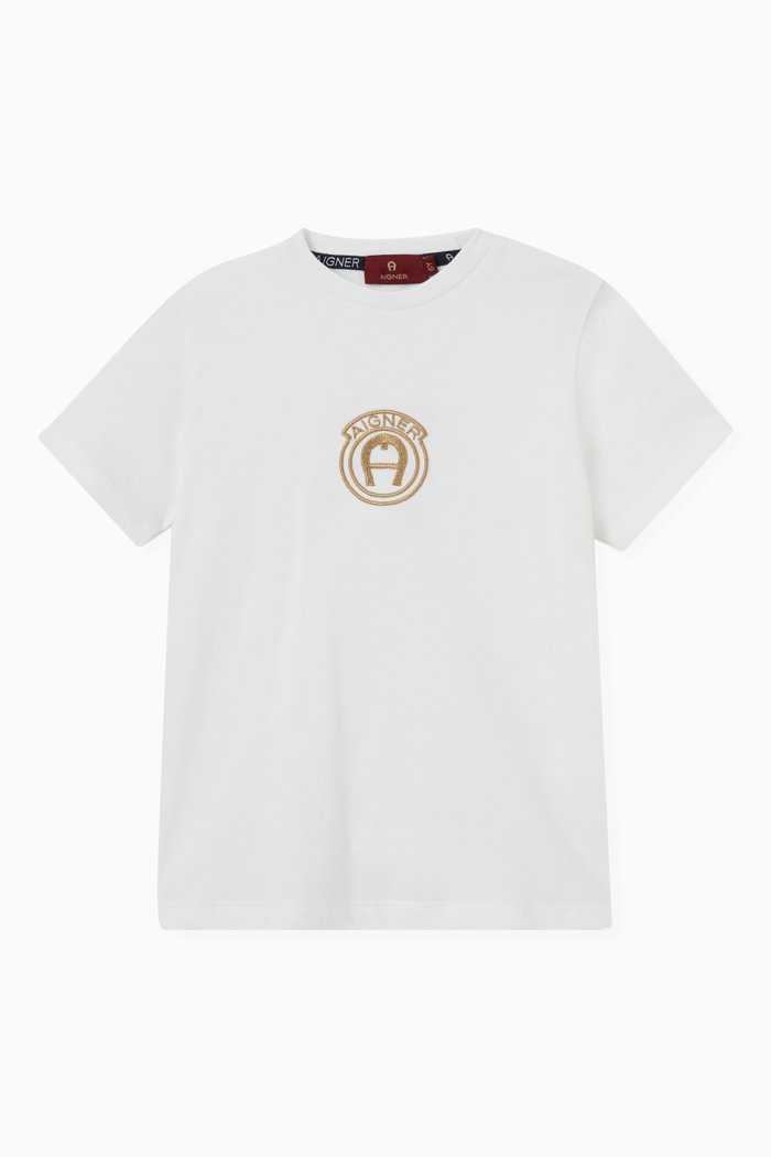 

Mini Circle Logo Patch T-shirt in Cotton, White
