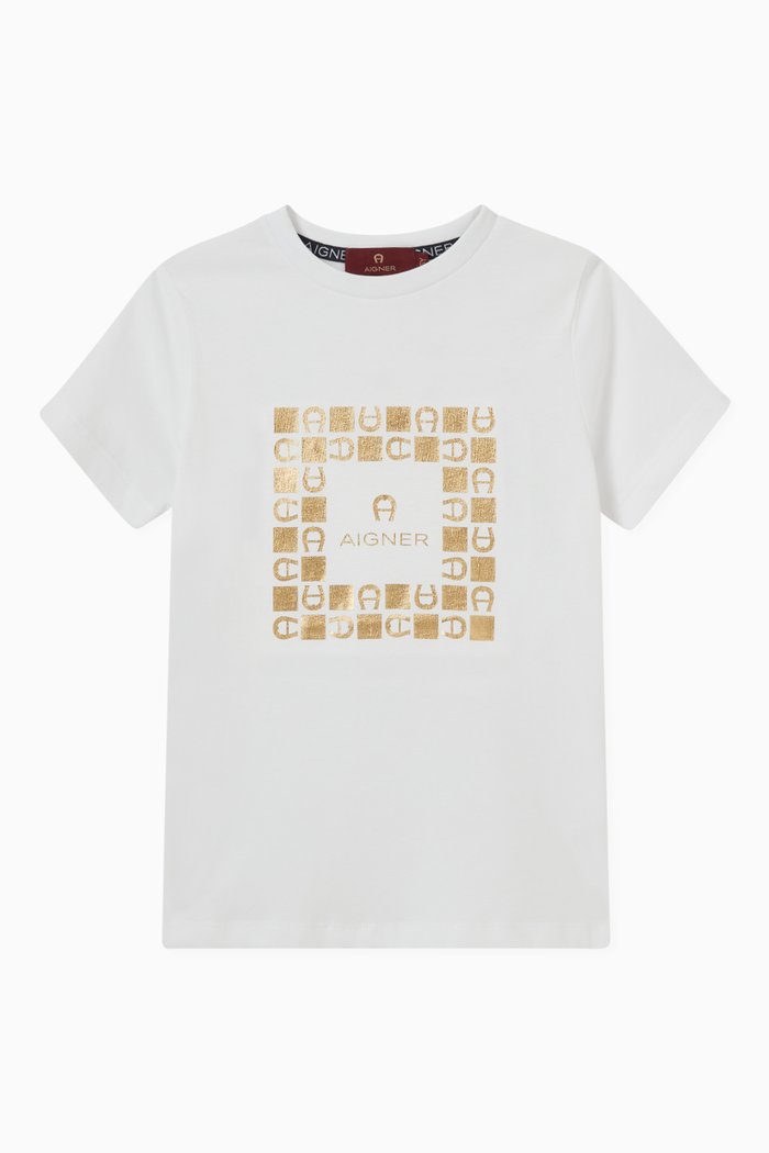 

Metallic Logo T-shirt in Cotton, White