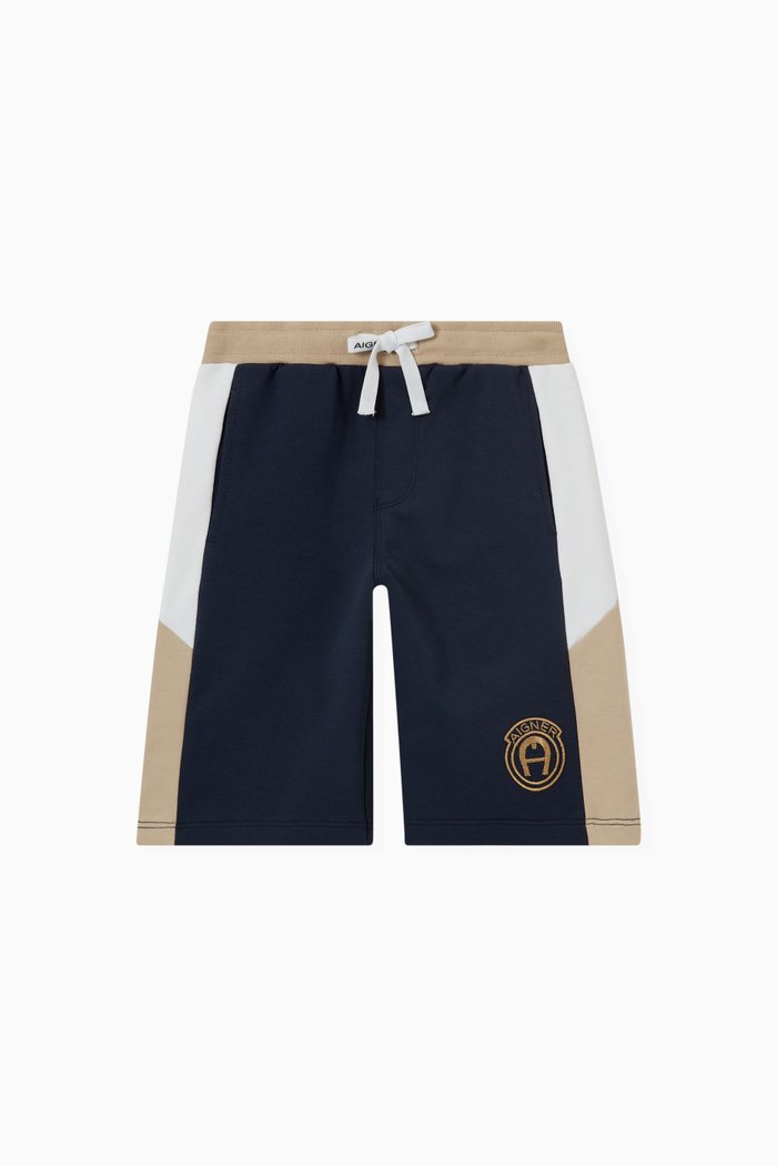 

Tricolour Bermuda Shorts in Cotton, Blue