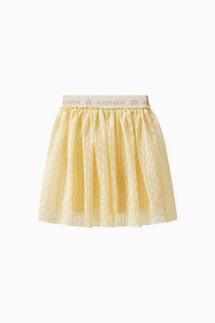 

Pleated Skirt in Tulle, White
