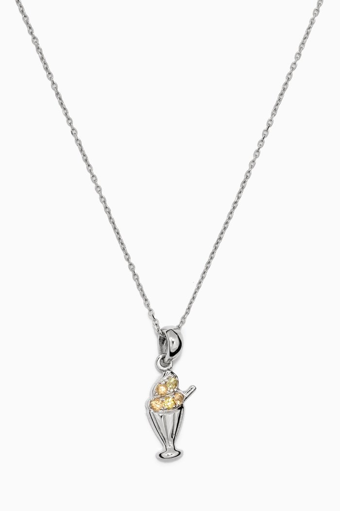 

Ice Cream Yellow Sapphire Pendant in 18kt White Gold