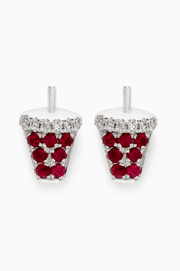 

Juice Ruby Diamond Earrings in 18kt White Gold