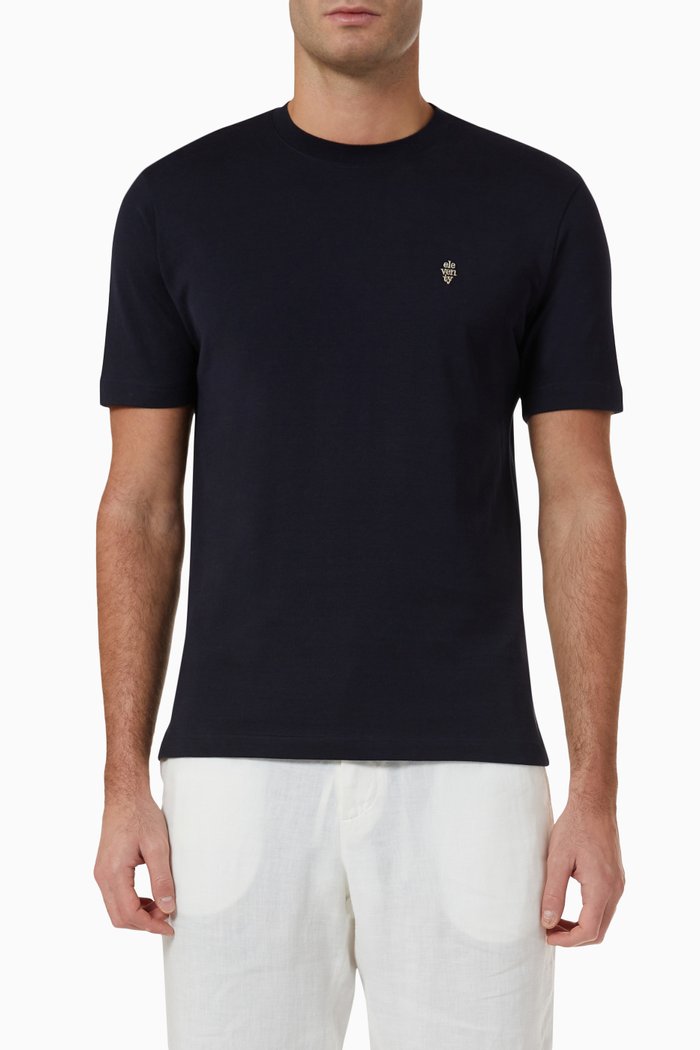

T-shirt in Cotton Jersey, Blue