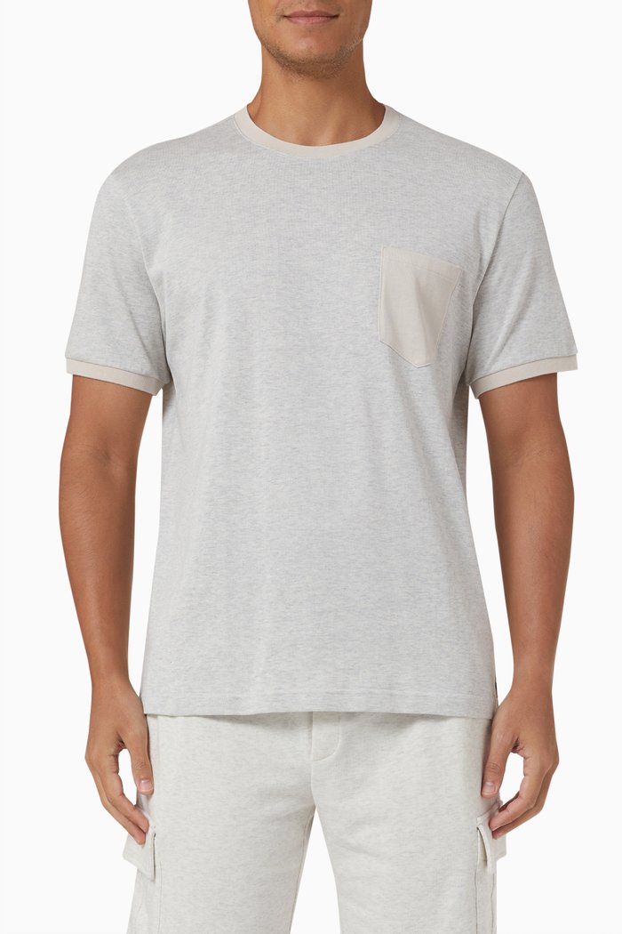 

Patch Pocket T-shirt in Cotton, Grey